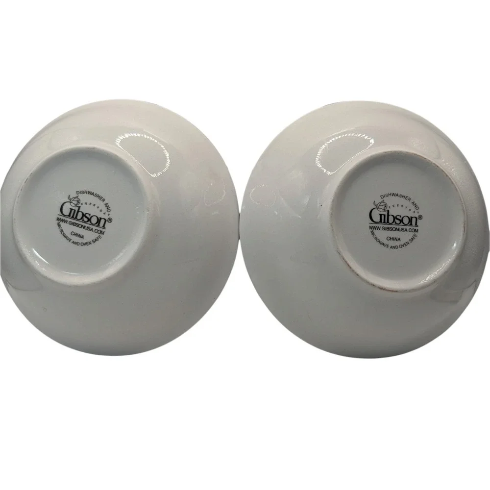 Gibson Noel Morning Soup Bowls Christmas Tree Holiday Vintag Set of Two SEE